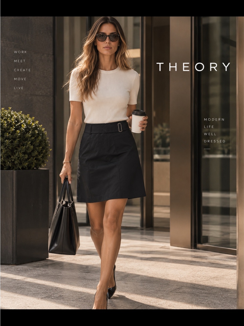 $295 THEORY, the black belted skirt!